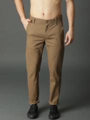 Roadster Men Khaki Regular Fit Solid Chinos