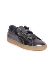 Puma Women Grey Leather Sneakers