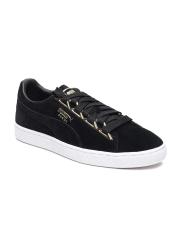 Puma Women Black Solid Suede Sneakers