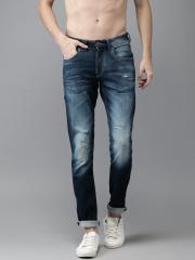 Flying Machine Men Blue Skinny Fit Mid-Rise Mildly Distressed Stretchable Jeans