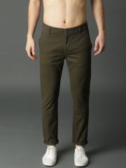 Roadster Men Olive Green Regular Fit Solid Chinos