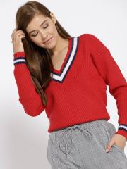 MANGO Women Red Solid Pullover