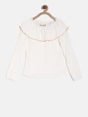 Peppermint Girls Off-White Solid Top