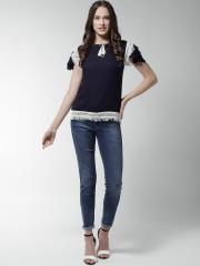 La Zoire Women Navy Blue Solid Top