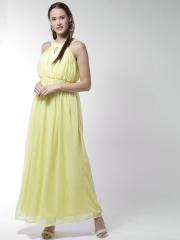 La Zoire Women Yellow Solid Maxi Dress