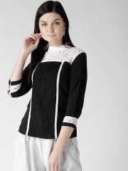 Harpa Women Black & White Solid Top