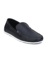 Red Tape Men Navy Blue Leather Loafers