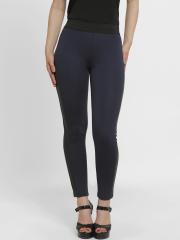 Kazo Women Navy Blue Solid Jeggings