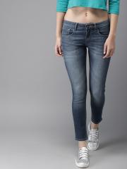 Moda Rapido Women Blue Skinny Fit Mid-Rise Clean Look Stretchable Cropped Jeans