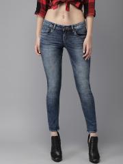 Moda Rapido Women Blue Skinny Fit Mid-Rise Clean Look Stretchable Cropped Jeans