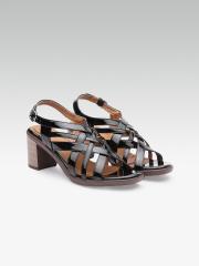 Carlton London Women Black Solid Sandals