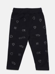 Little Kangaroos Girls Navy Blue Embellished Leggings