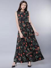 Tokyo Talkies Women Black Printed Maxi Dress