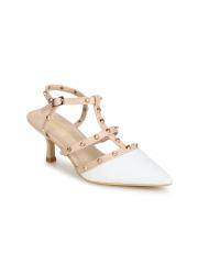 Truffle Collection Women White Solid Sandals