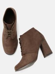 Catwalk Women Taupe Solid Heeled Boots