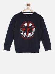 Pepe Jeans Boys Navy Blue Printed Sweatshirt