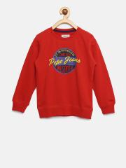 Pepe Jeans Boys Red Printed Sweatshirt