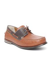 Ruosh Men Brown Leather Boat Shoes