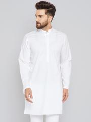 See Designs Men White Solid Straight Kurta