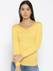 Species Women Yellow Solid Sweater