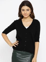 Species Women Black Solid Cardigan