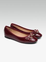 Dune London Women Maroon Solid Ballerinas