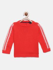 Tommy Hilfiger Girls Red Solid Pullover Sweater