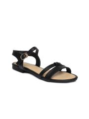 Allen Solly Women Black Solid Open Toe Flats