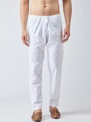 SOJANYA Men White Solid Pyjamas