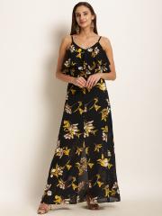 Harpa Women Black Printed Maxi Dress