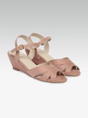 Carlton London Women Pink Solid Sandals