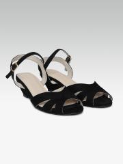 Carlton London Women Black Solid Peep Toes