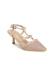 Truffle Collection Women Rose Gold Embellished Sandals