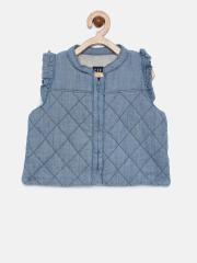 GAP Baby Girls' Chambray Jersey-Lined Vest