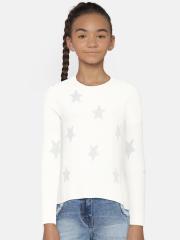 GAP Girls' Off-White Print Sweater