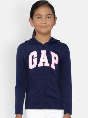 GAP Girls' Navy Logo Hoodie Sweatshirt