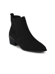 Truffle Collection Women Black Solid Heeled Boots