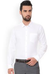 Van Heusen Men White Slim Fit Solid Formal Shirt