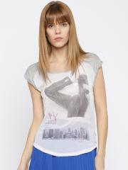 ONLY Women Grey Printed Top