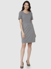 Vero Moda Women Grey Solid Sheath Dress