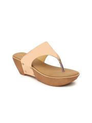 VALIOSAA Women Gold-Toned Solid Sandals