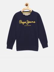 Pepe Jeans Boys Navy Blue Printed Sweatshirt