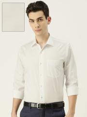 Van Heusen Men White Slim Fit Solid Formal Shirt