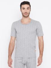 VIMAL JONNEY Men Grey Striped Thermal Top