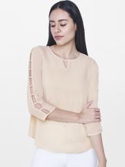 AND Women Beige Solid Top