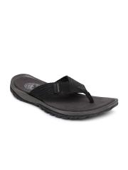 Woodland Men Black Leather Comfort Sandals