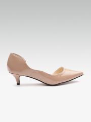 ELLE Women Peach-Coloured Solid Pumps