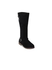 SHUZ TOUCH Women Black Solid Heeled Boots