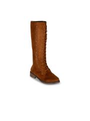 SHUZ TOUCH Women Tan Solid Heeled Boots