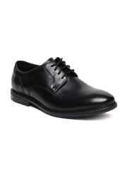 Clarks Men Black Solid Leather Derbys